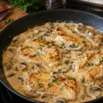Escalopes de dinde a la creme et aux champignons