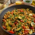 Poelee express pois chiches, courgettes et citron - Facile fait maison