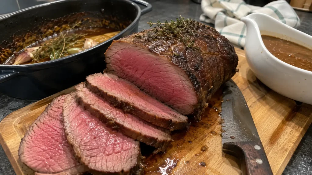 Rôti de boeuf au four et sauce au jus - Facile fait maison