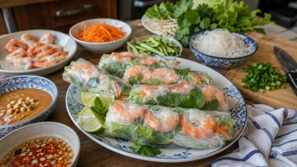 Rouleaux de printemps aux crevettes - Facile fait maison