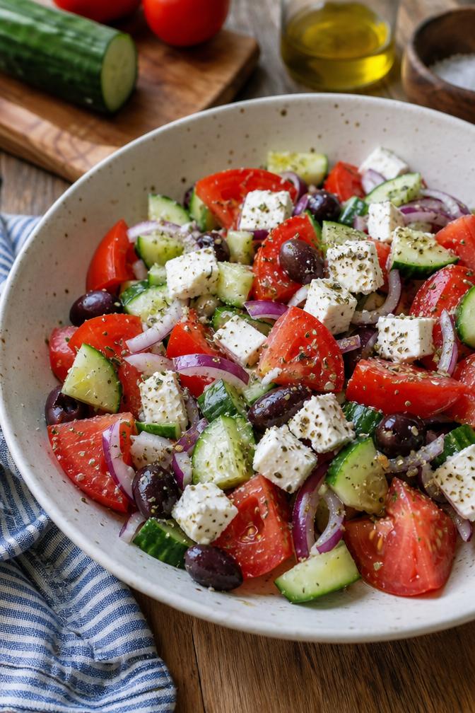 Salade grecque traditionnelle - Facile fait maison