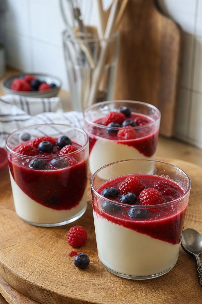Panna cotta aux fruits rouges - Facile fait maison