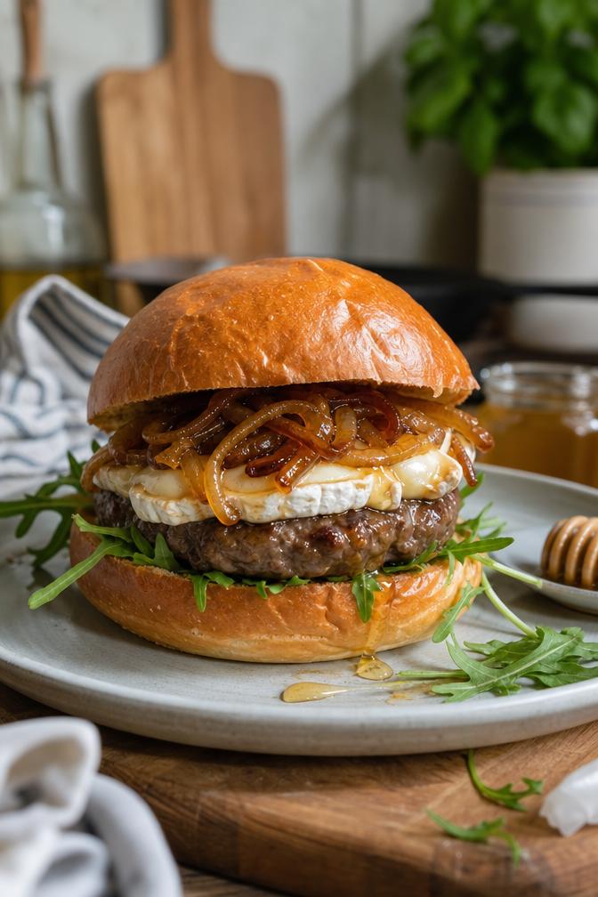 Burger au chèvre et miel - Facile fait maison