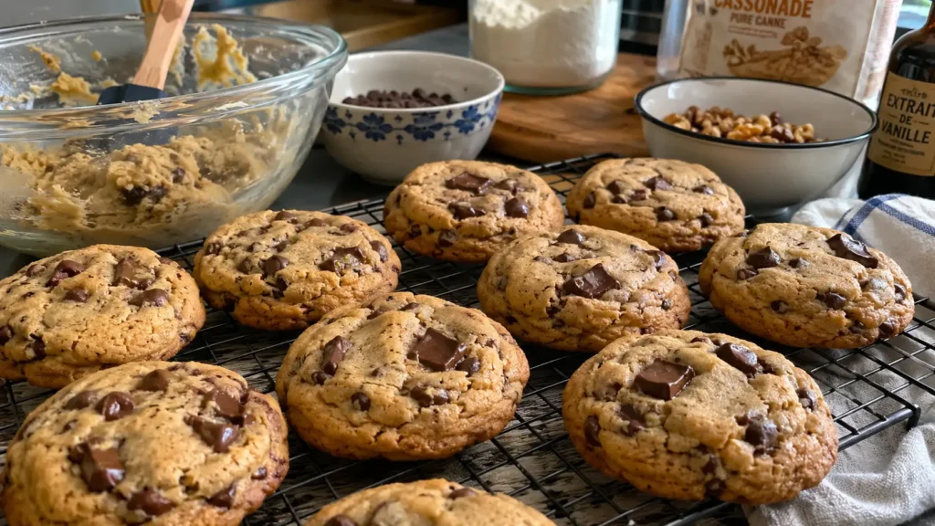 Cookies moelleux et gonflés aux pépites de chocolat - Facile fait maison