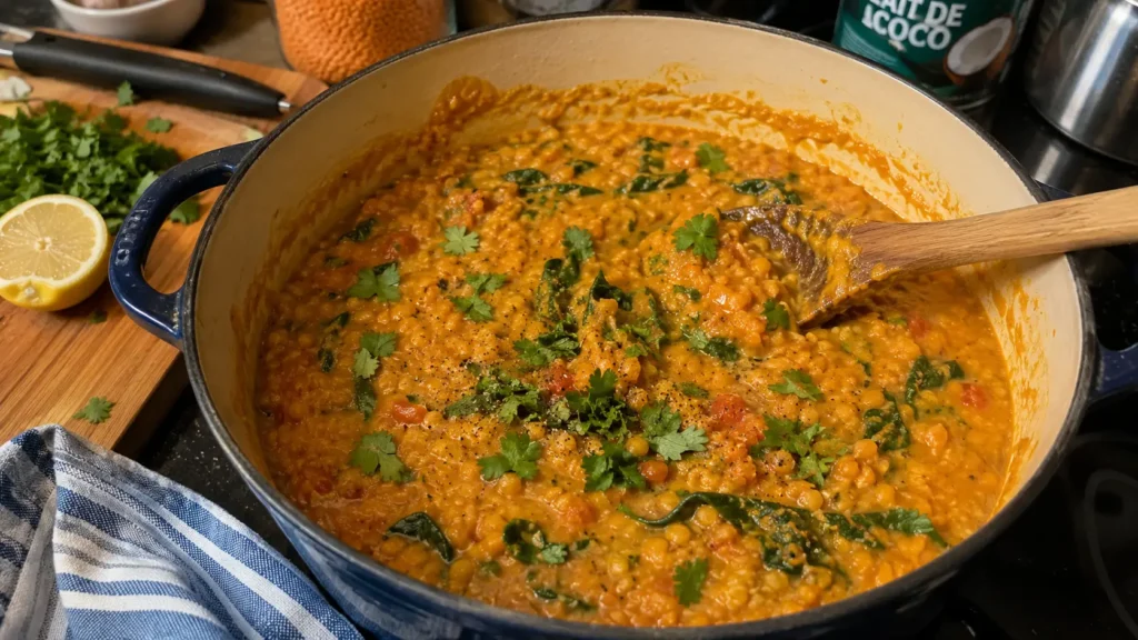Dahl de lentilles corail facile et crémeux - Facile fait maison