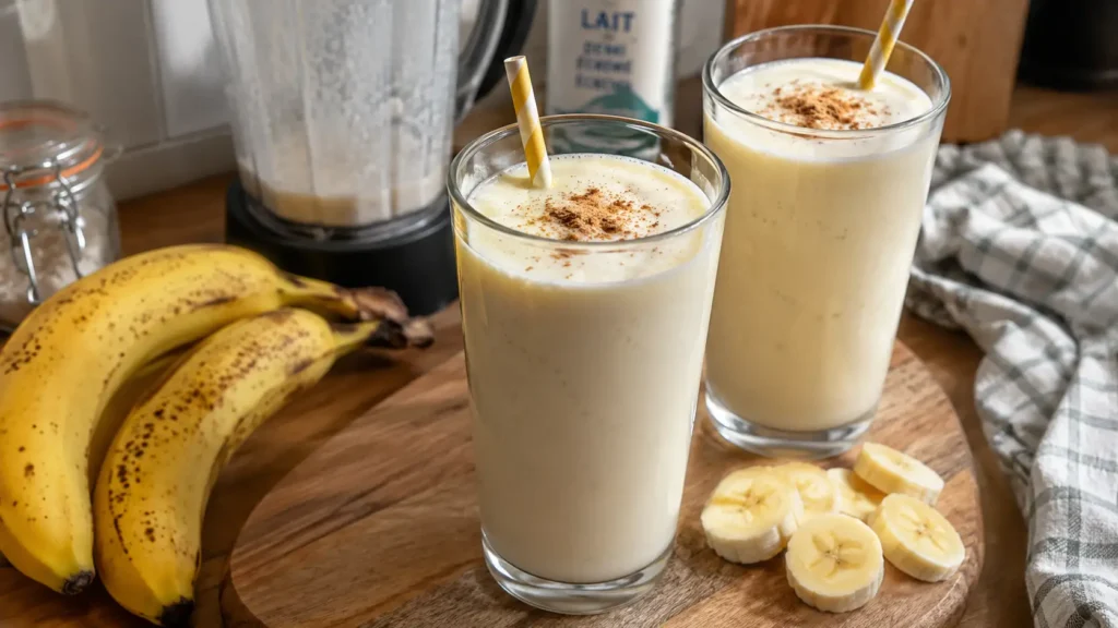 Milkshake banane (classique, sans glace possible) - Facile fait maison