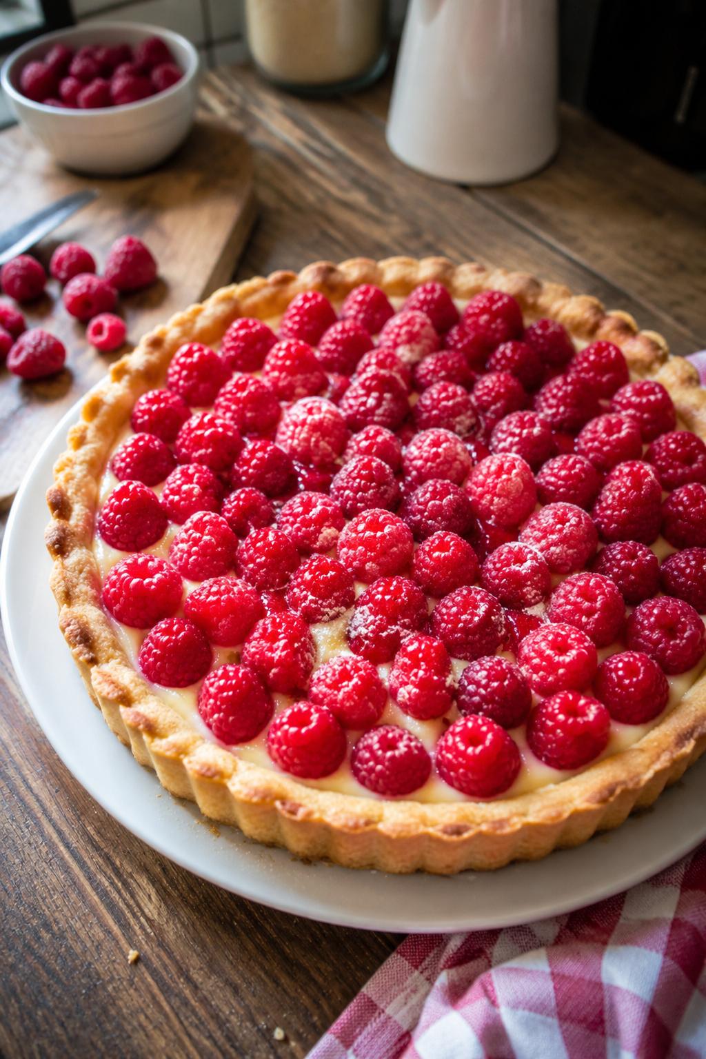 Tarte aux framboises - Facile fait maison