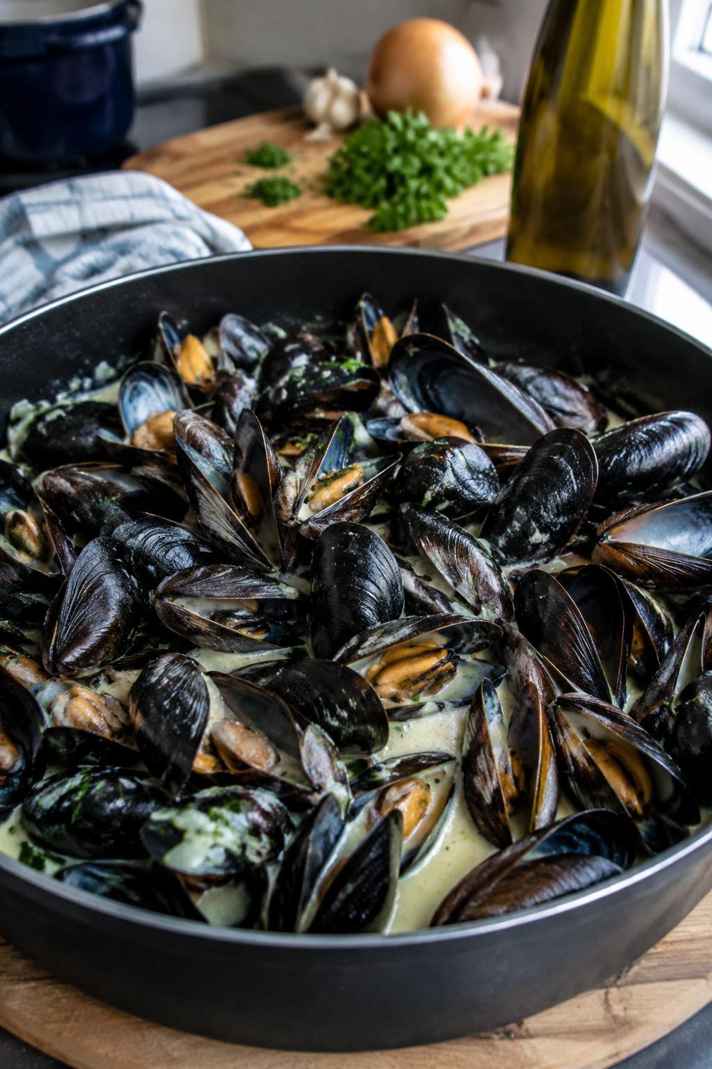 Moules marinières au vin blanc - Facile fait maison