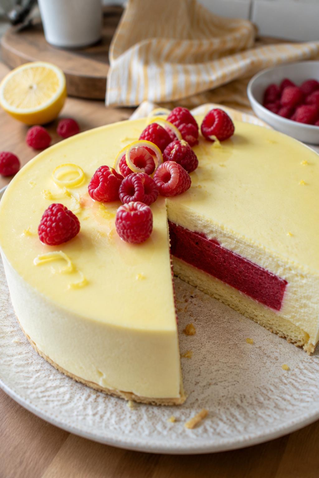 Entremets citron framboise - Facile fait maison