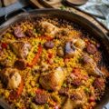 Paella au poulet et chorizo - Facile fait maison