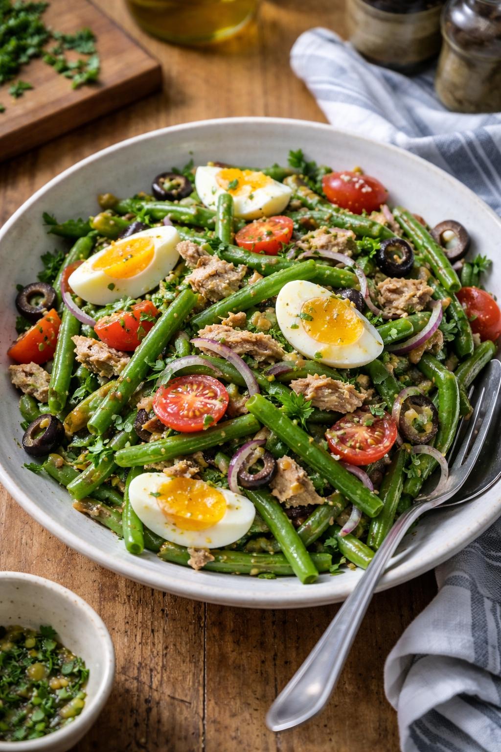 Salade de haricots verts au thon - Facile fait maison