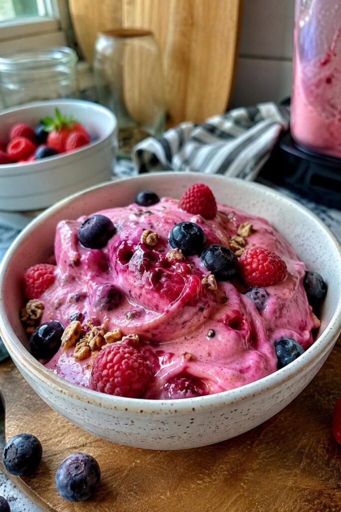 Frozen yogurt aux fruits rouges - Facile fait maison