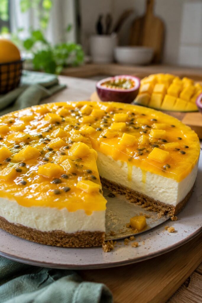 Cheesecake mangue passion sans cuisson - Facile fait maison