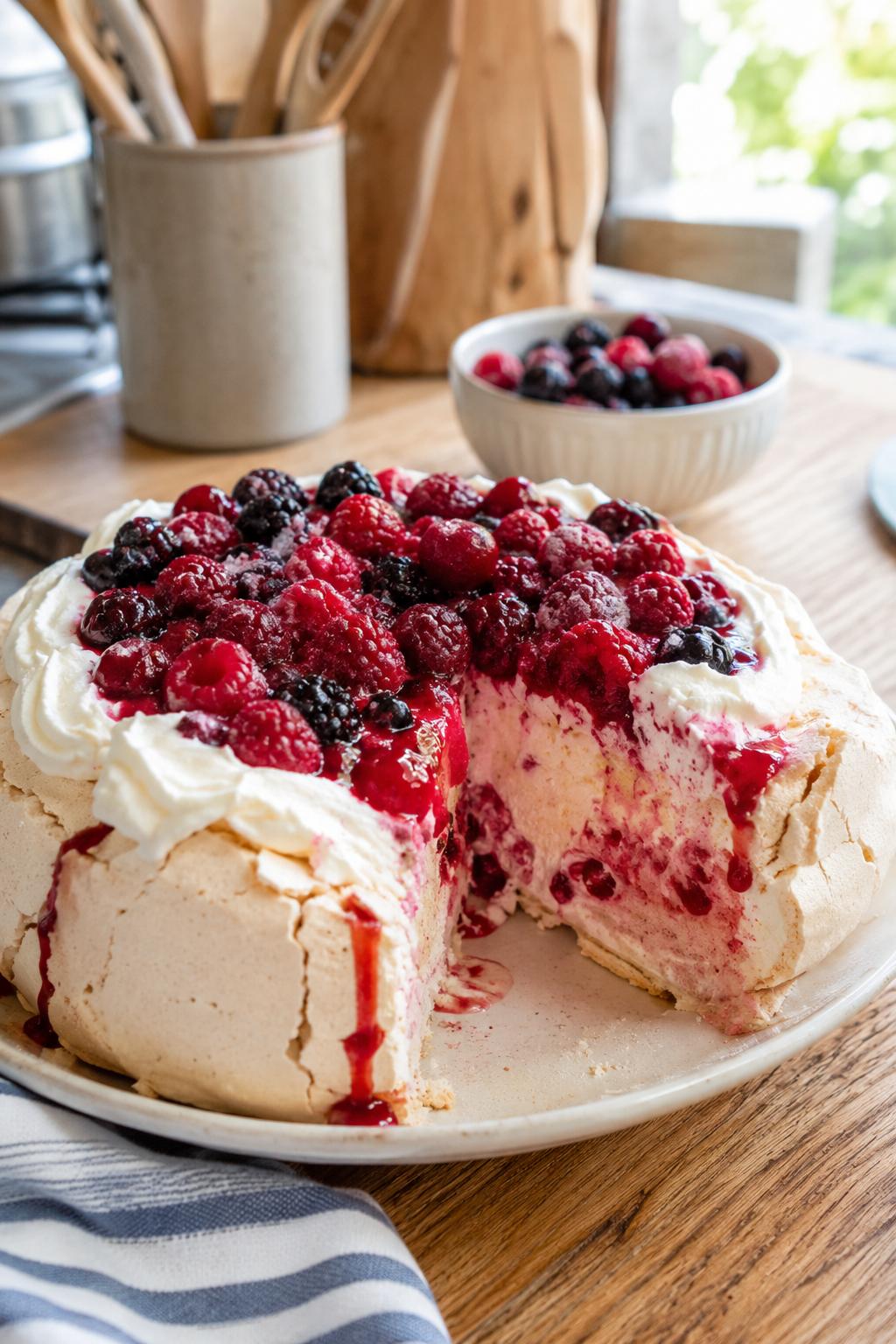 Vacherin glacé aux fruits rouges - Facile fait maison