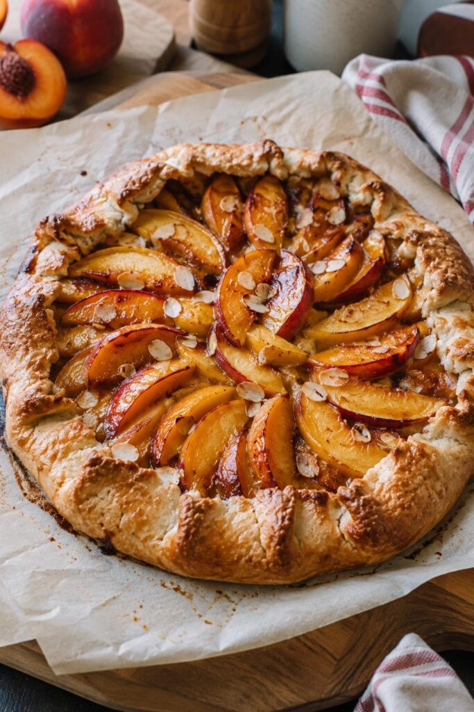 Tarte rustique aux pêches et amandes - Facile fait maison