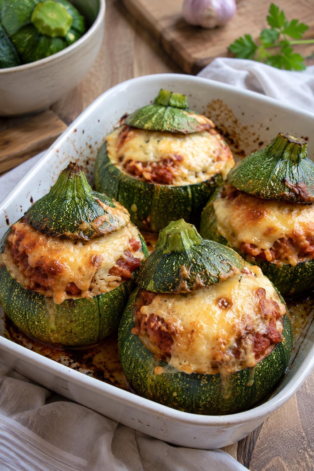 Courgettes rondes farcies - Facile fait maison