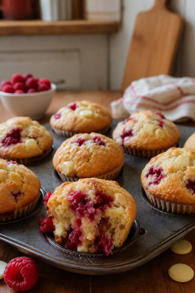 Muffins framboises chocolat blanc - Facile fait maison