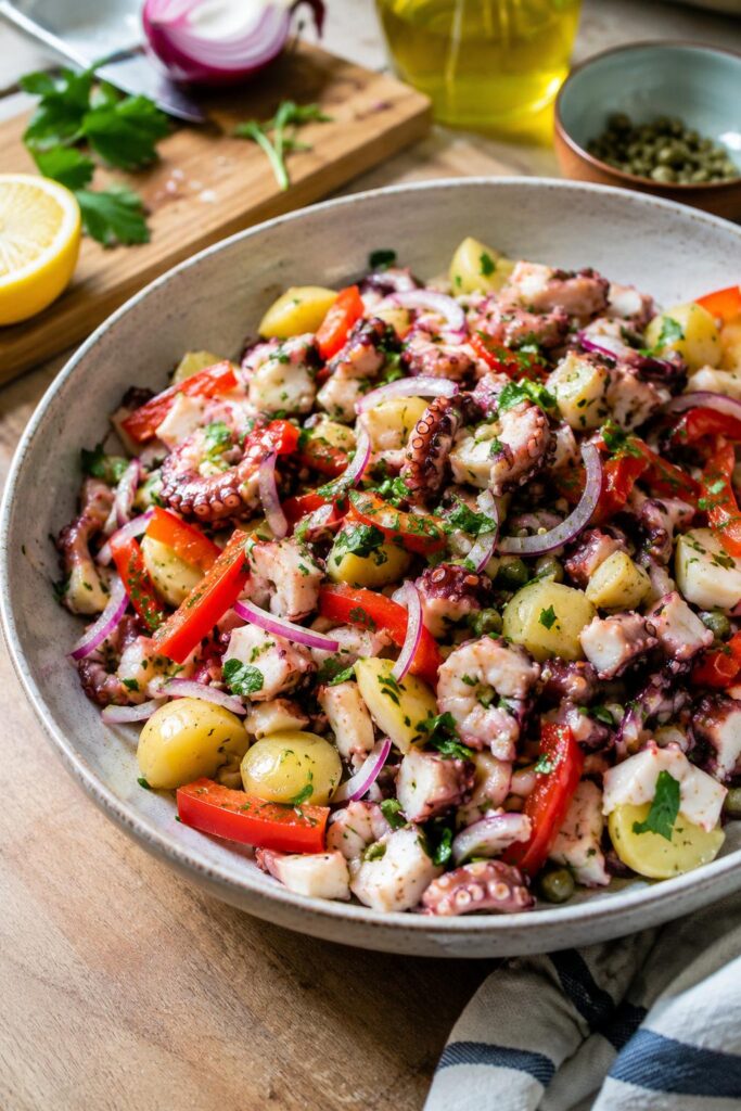 Salade de poulpe méditerranéenne - Facile fait maison