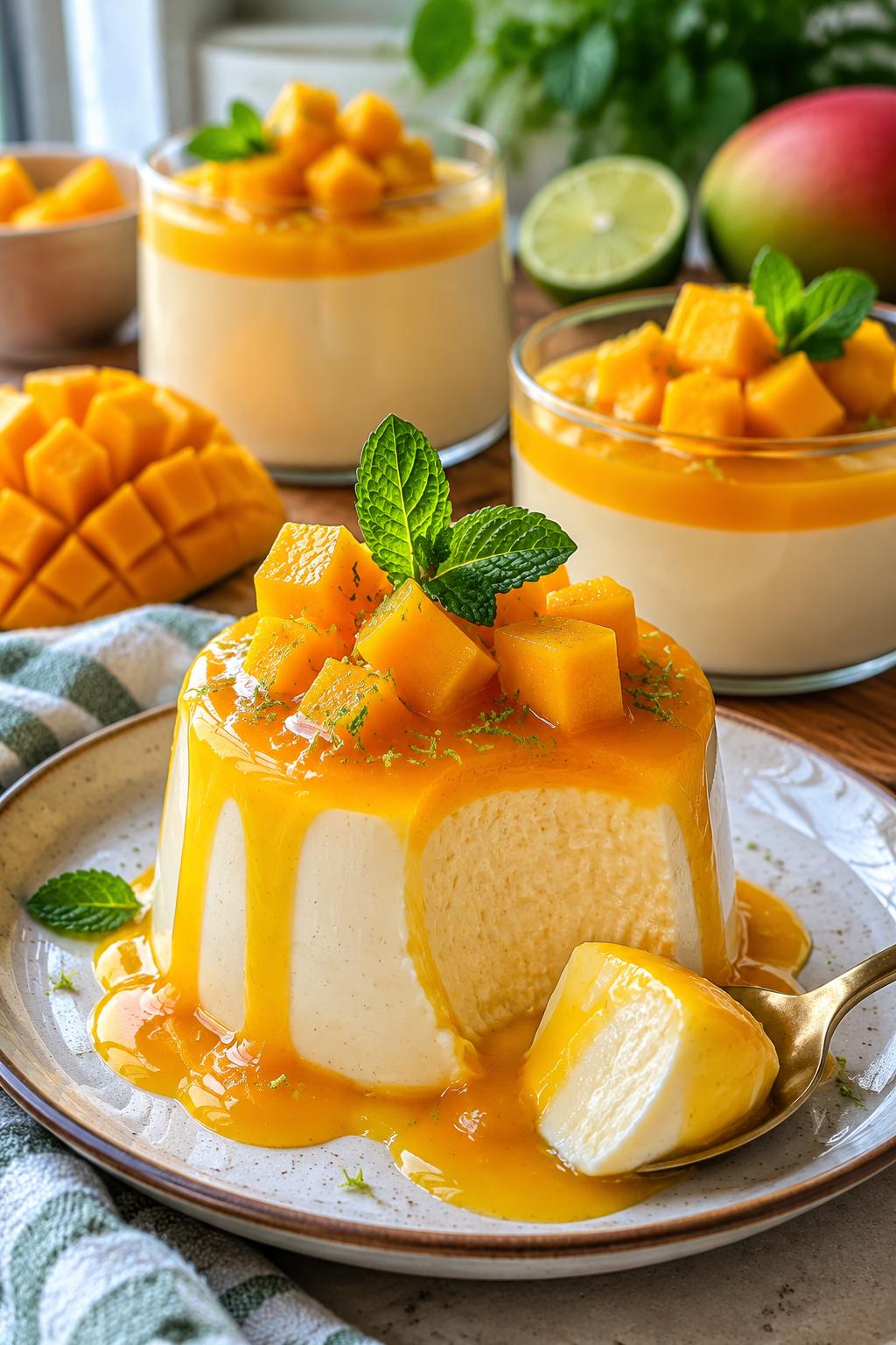 Panna cotta à la mangue - Facile fait maison