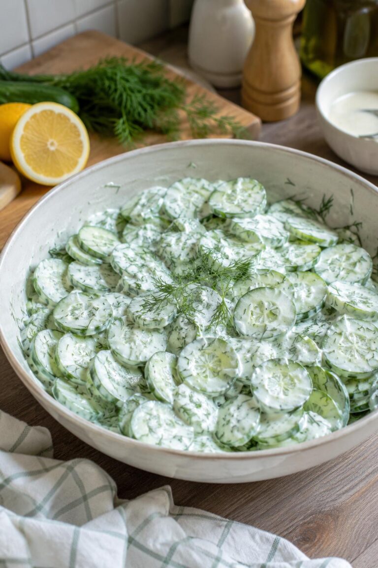 Salade de concombre au yaourt et aneth : ultra fraîche en 15 min