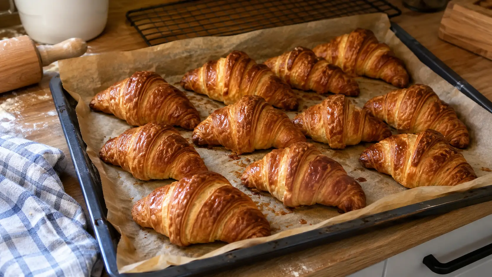Croissants au beurre maison (feuilletage levé)
