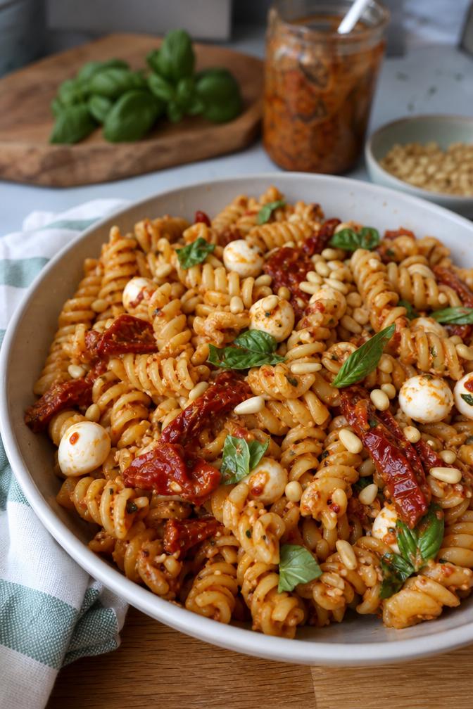 Pâtes froides au pesto rosso - Facile fait maison
