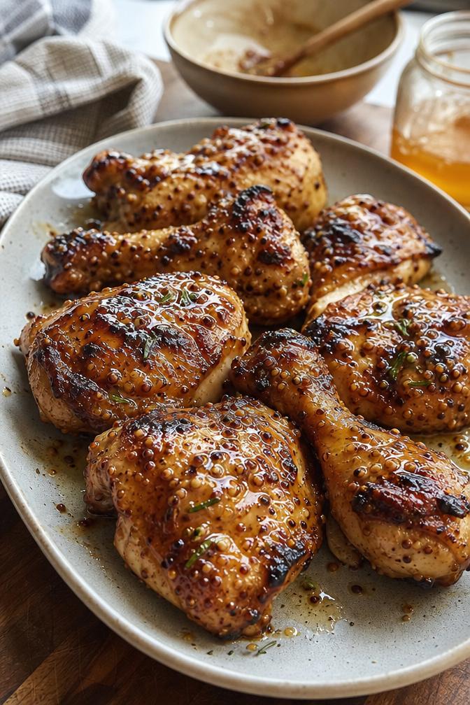 Poulet grillé au miel et moutarde - Facile fait maison