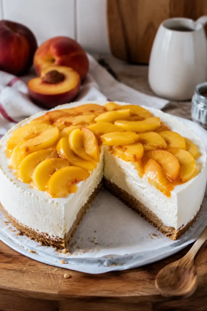 Cheesecake pêche sans cuisson - Facile fait maison
