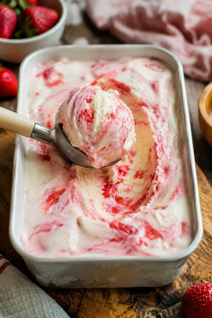 Crème glacée vanille fraise - Facile fait maison