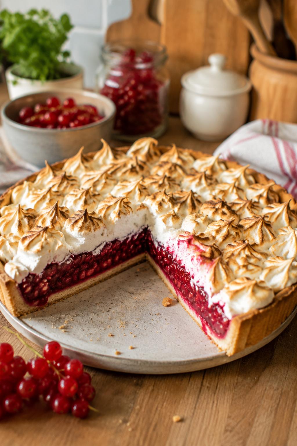 Tarte aux groseilles meringuée - Facile fait maison