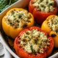 Poivrons farcis au chèvre frais - Facile fait maison