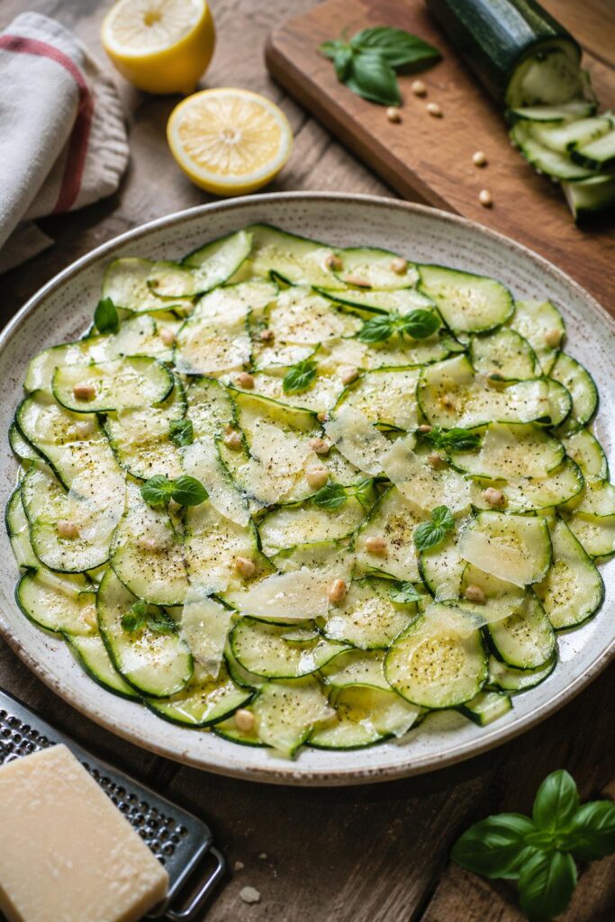 Carpaccio de courgettes au parmesan - Facile fait maison