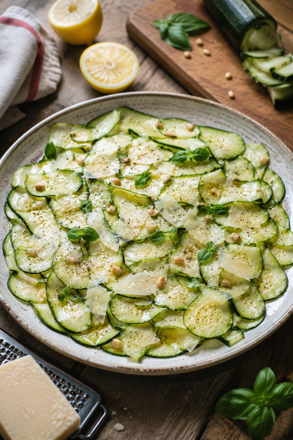 Carpaccio de courgettes au parmesan - Facile fait maison