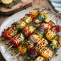 Brochettes de halloumi et légumes - Facile fait maison