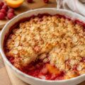 Crumble pêche framboise - Facile fait maison