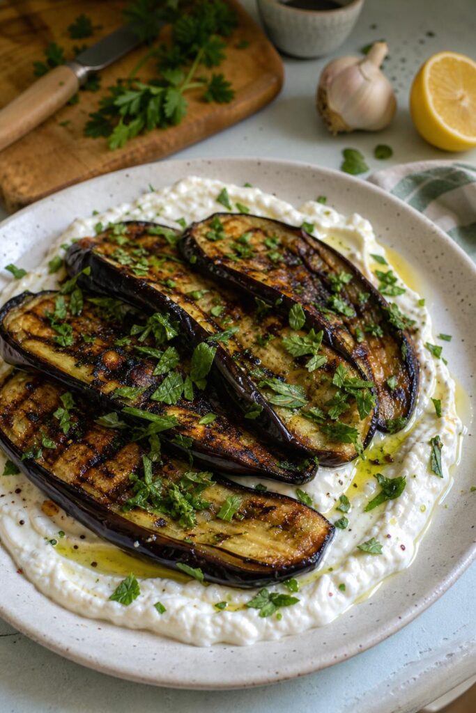 Aubergines grillées au yaourt grec - Facile fait maison