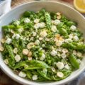 Salade de pois gourmands et feta - Facile fait maison