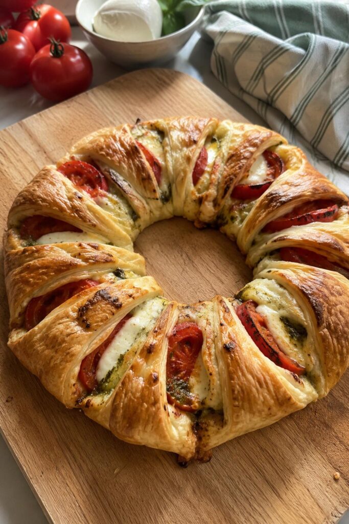 Couronne feuilletée tomate mozzarella - Facile fait maison