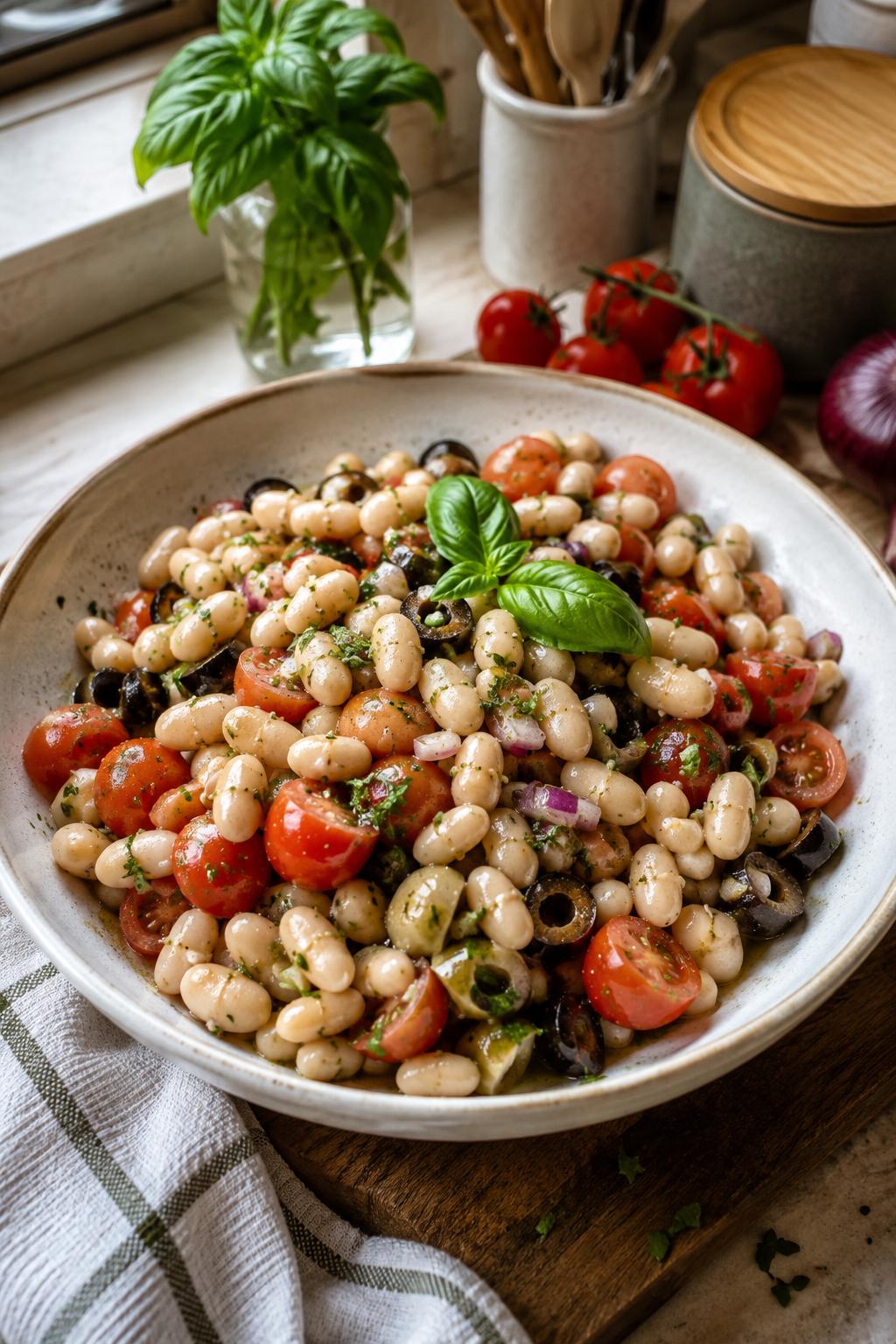 Salade de haricots blancs à la provençale - Facile fait maison