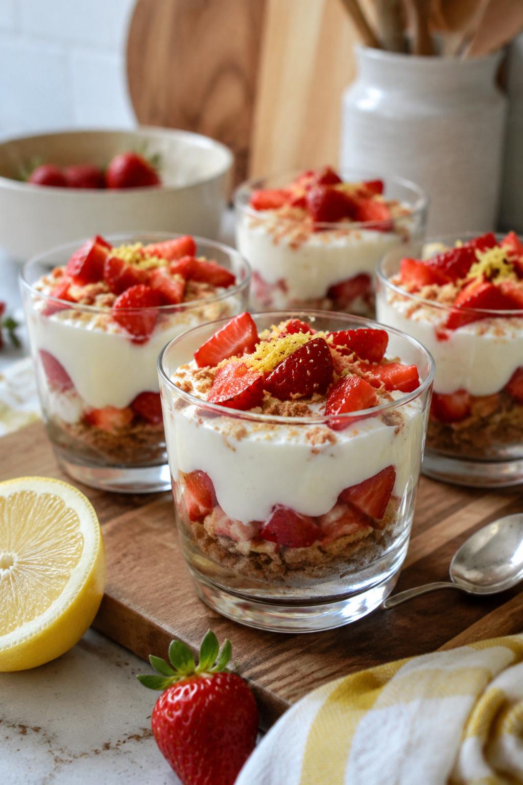 Verrines fraise citron mascarpone - Facile fait maison