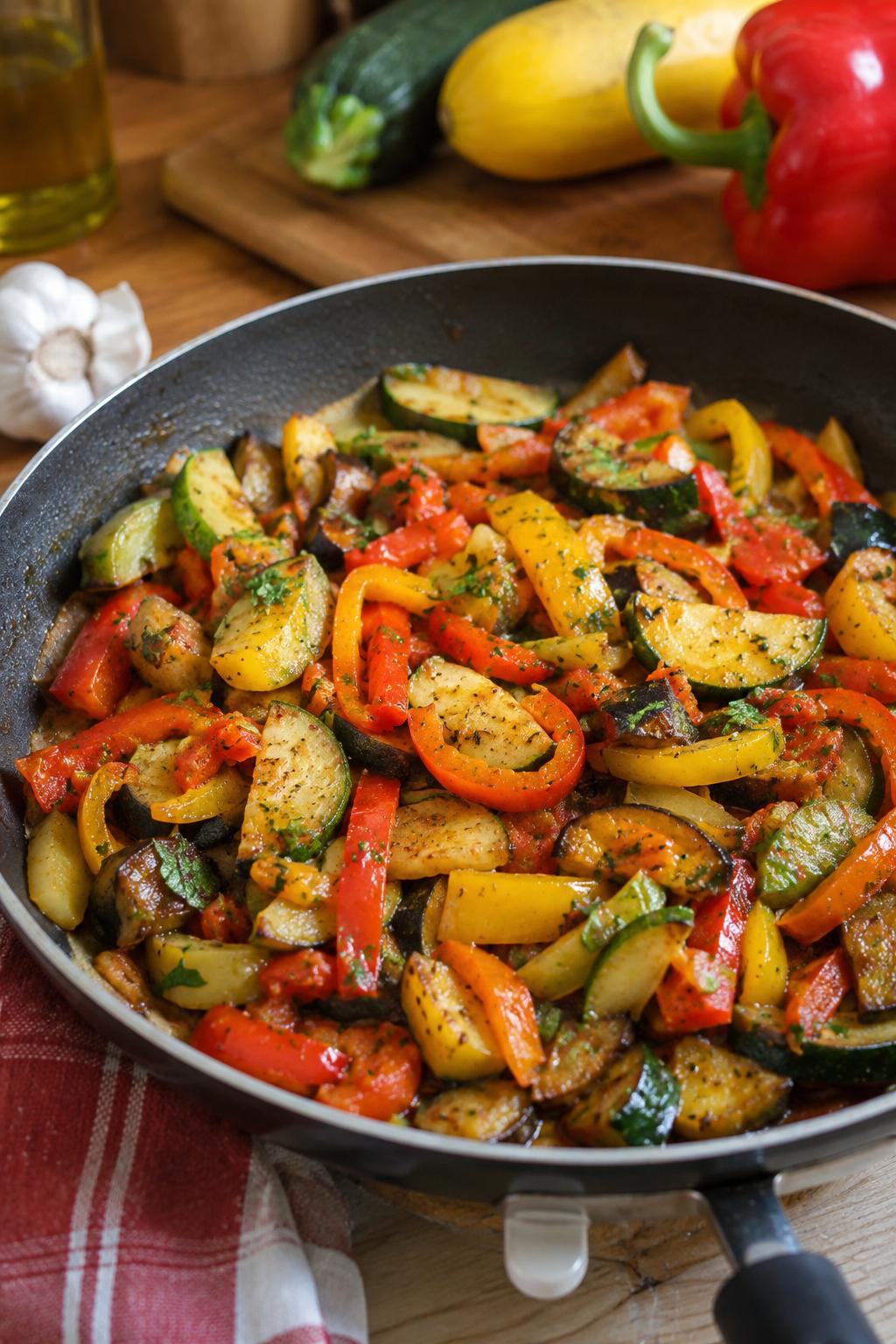 Poêlée de légumes du soleil - Facile fait maison
