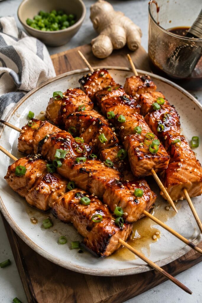 Brochettes de saumon teriyaki - Facile fait maison