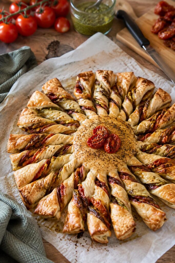 Tarte soleil pesto tomate - Facile fait maison