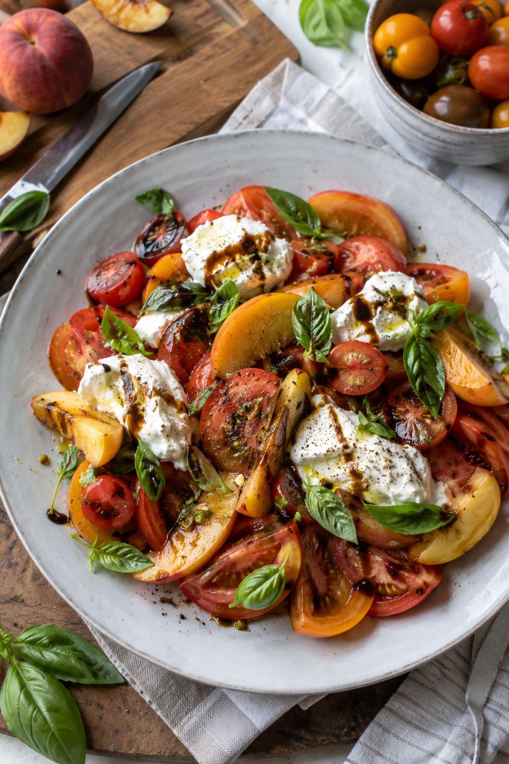 Salade de tomates et pêches - Facile fait maison