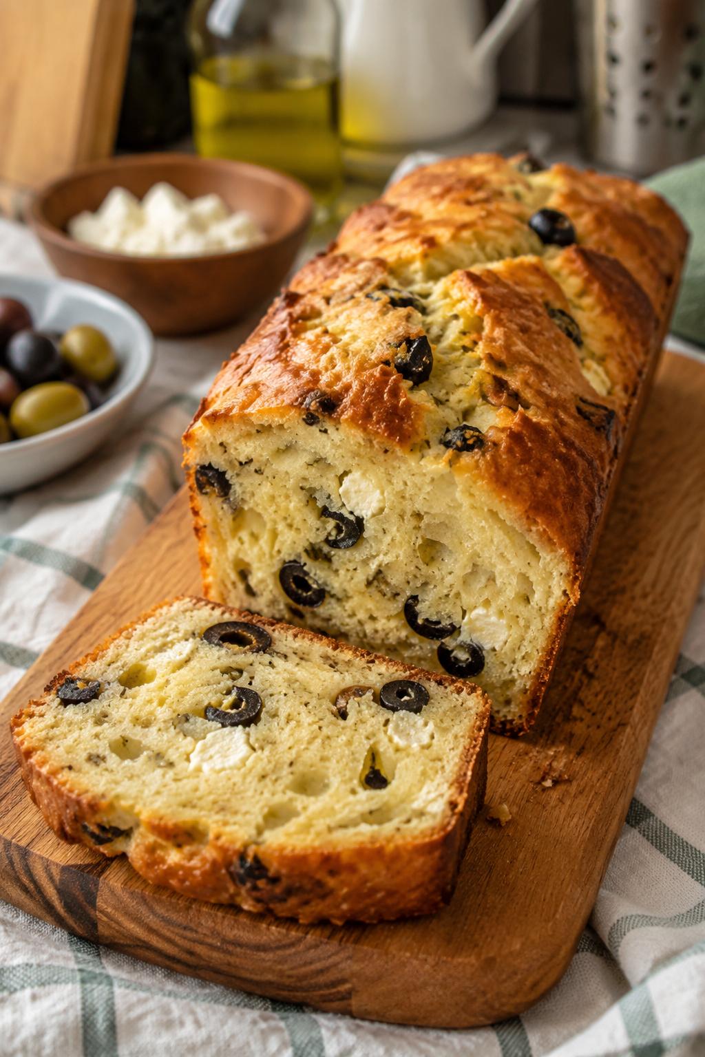 Cake aux olives et feta - Facile fait maison