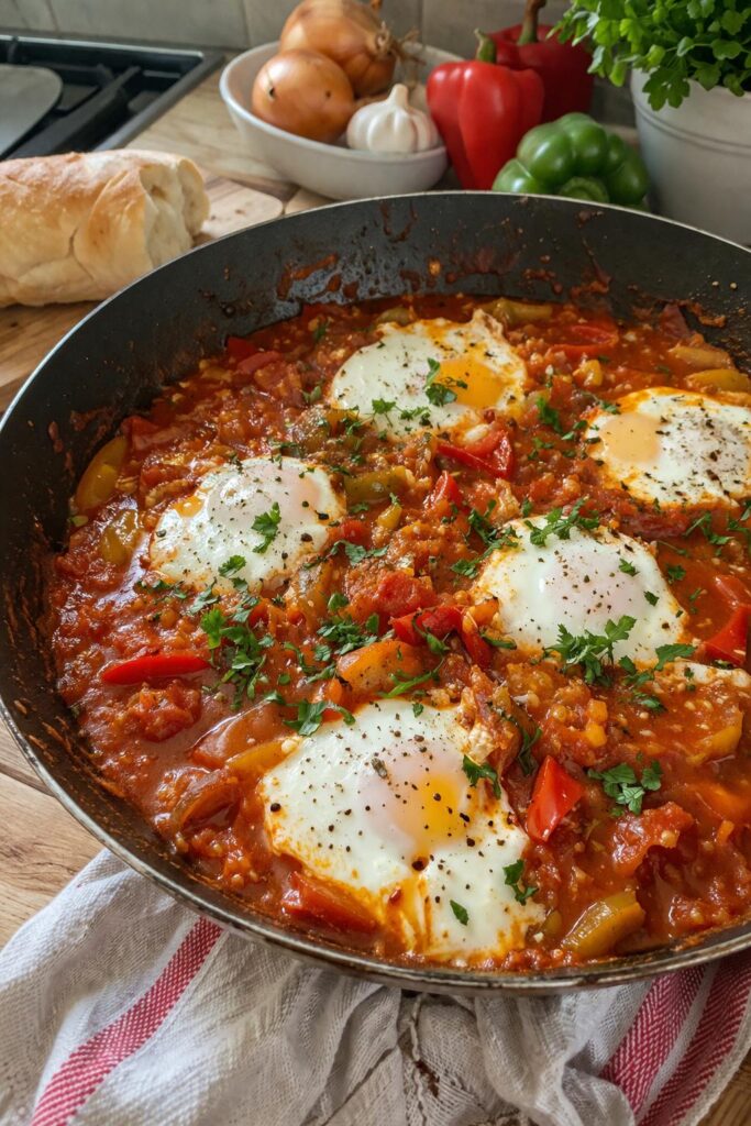 Chakchouka aux poivrons et tomates - Facile fait maison
