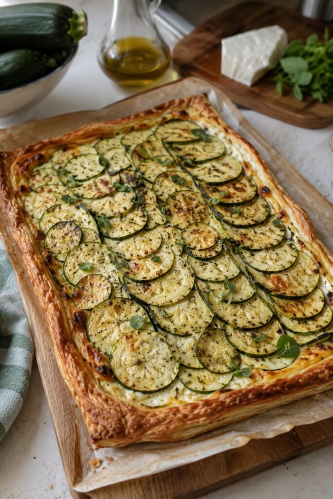 Tarte fine aux courgettes et ricotta - Facile fait maison