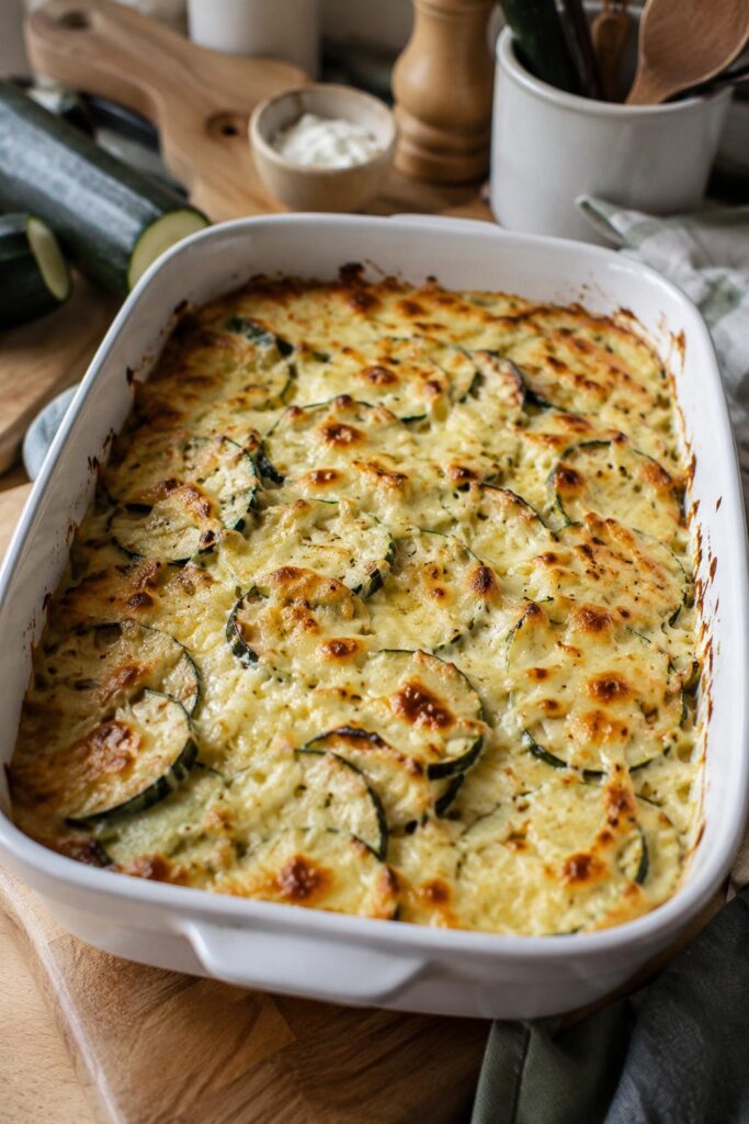 Gratin de courgettes léger - Facile fait maison