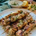 Brochettes de dinde marinées au citron - Facile fait maison