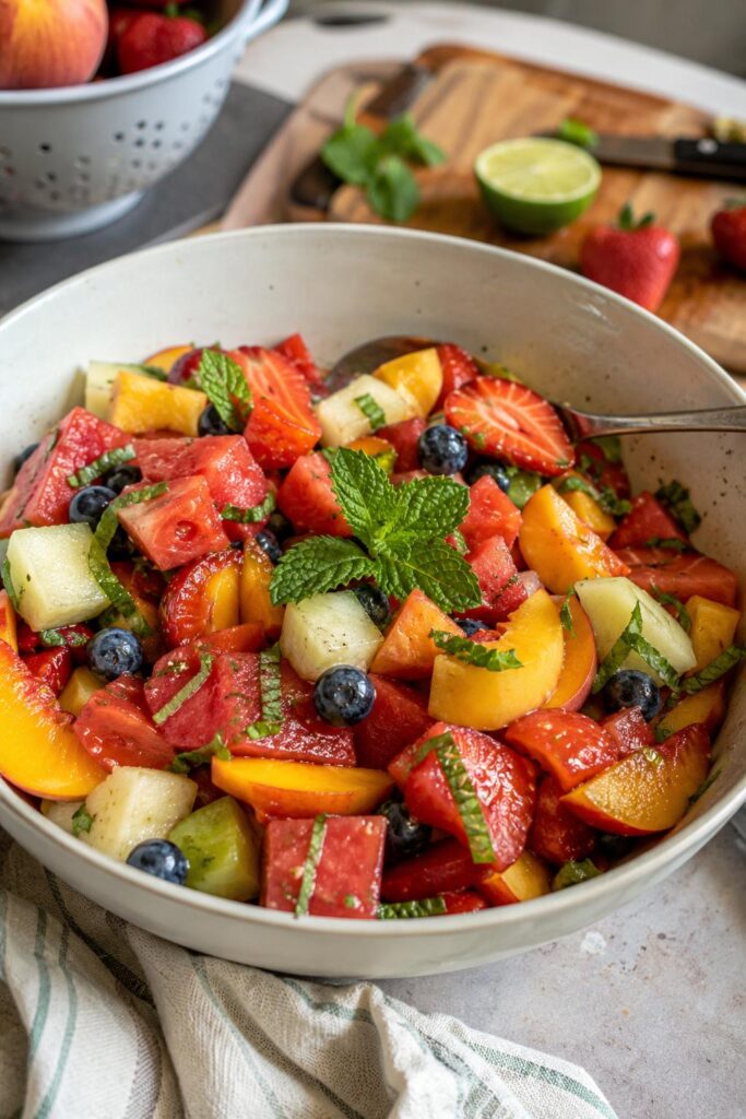 Salade de fruits d’été à la menthe - Facile fait maison